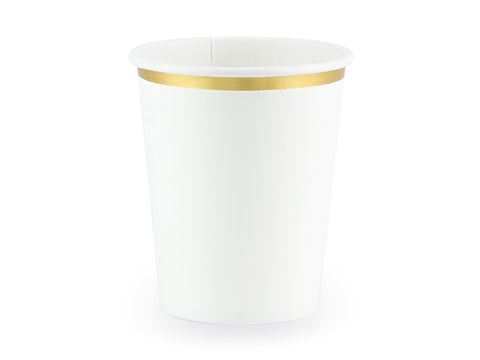Arany csíkos fehér pohár