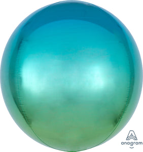 Ombre gömb lufi - kék, zöld