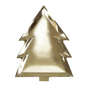 arany karácsonyfa alakú papírtányér