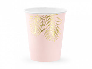 Arany leveles rózsaszín pohár