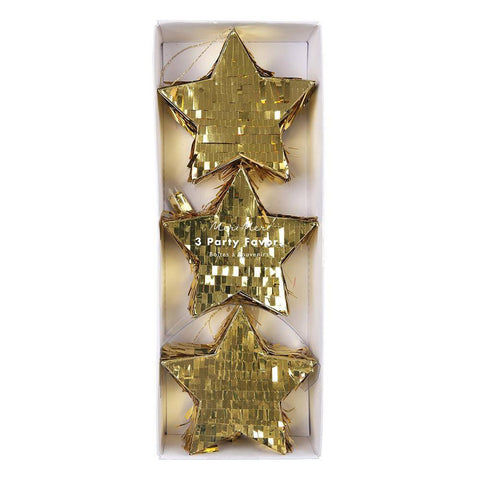 Arany mini csillag pinata vagy karácsonyfadísz