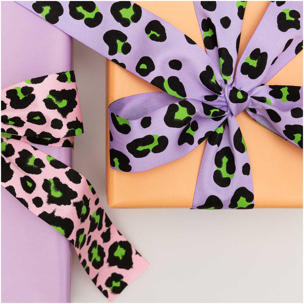Neon leopárd lila textil szalag